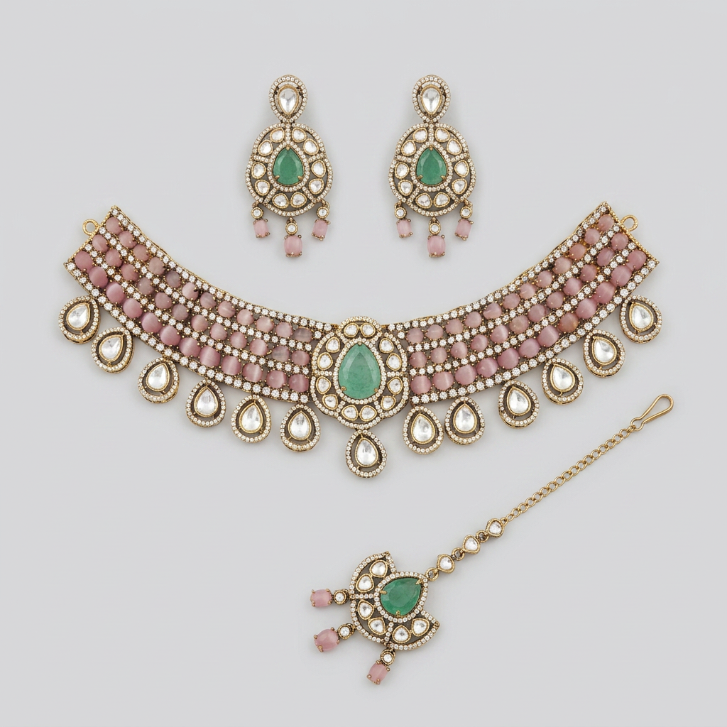 Gold-Toned Indian Ethnic Jewelry Set