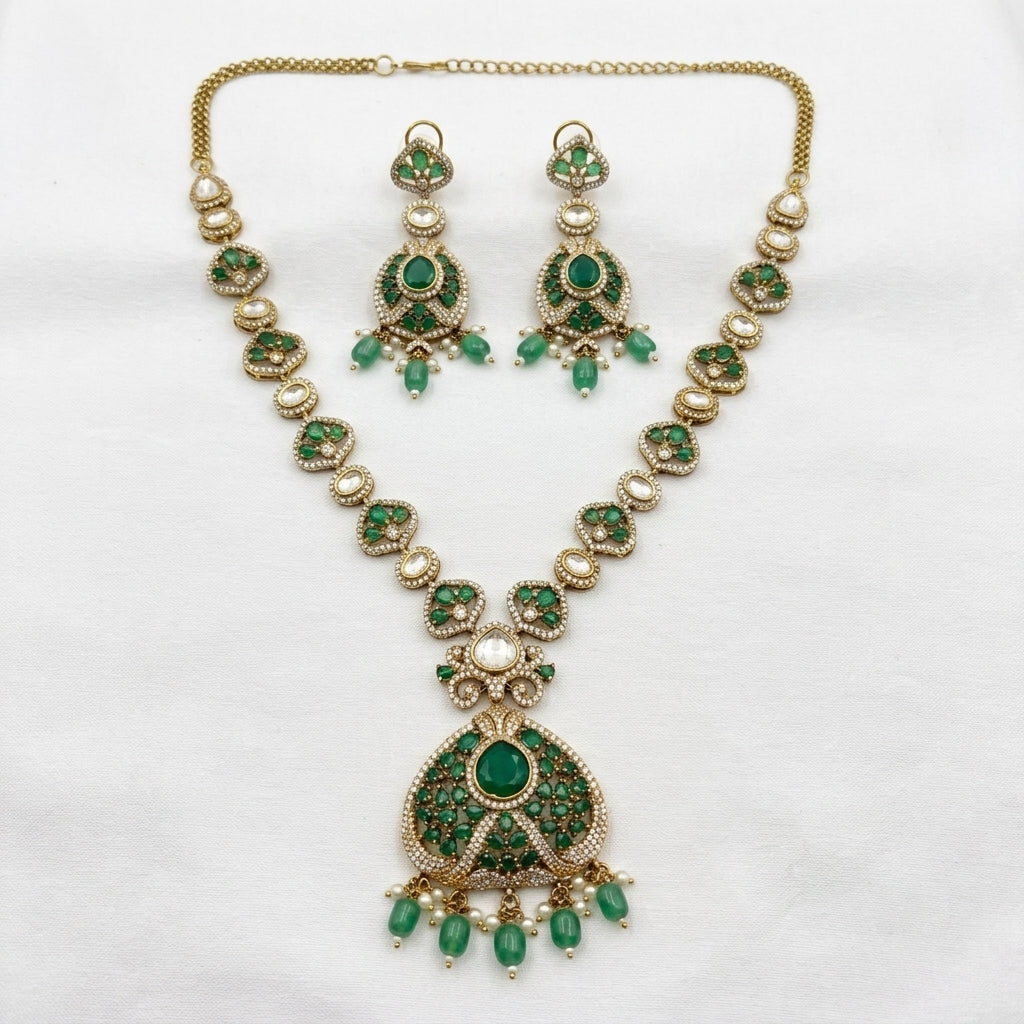 Gold Plated Necklace And Earrings Set